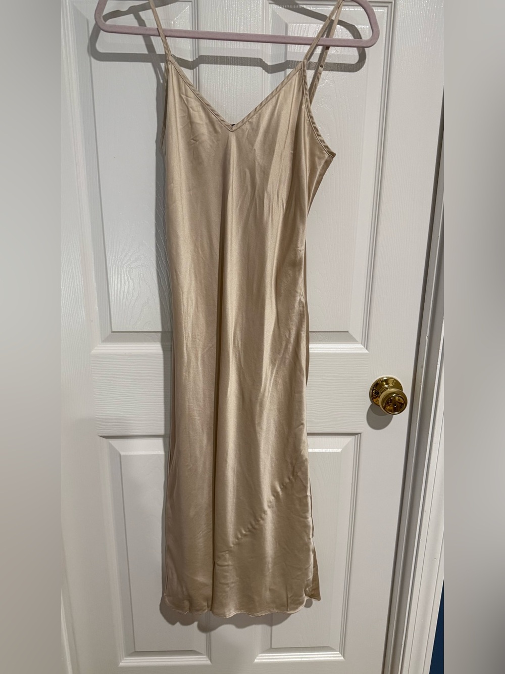 Quince Silk Slip Dress Chemise in Champagne
